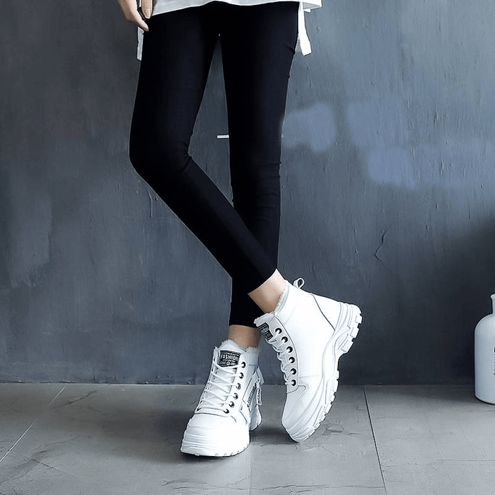 Theodora | Womens Waterproof Warm Fleece Lined Anti Slip Leather Lace Up Winter Boots
