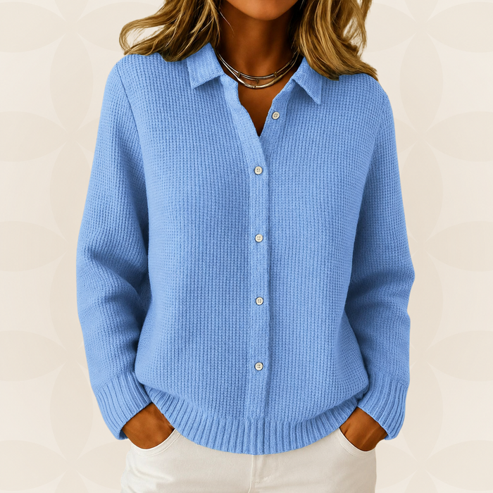 Morgan | Womens Chic Collared Button Through Knit Cardigan Shirt